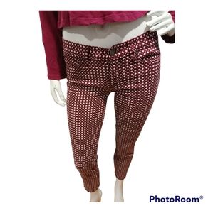 J. CREW maroon patterned skinny pants